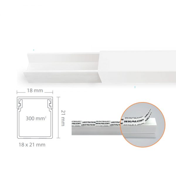 Cable canal Kalop con adhesivo 18x21