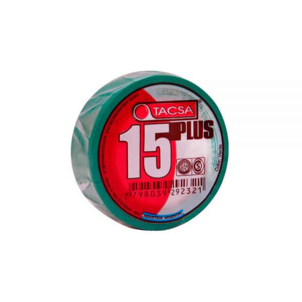 Cinta aisladora Tacsa 15Plus verde