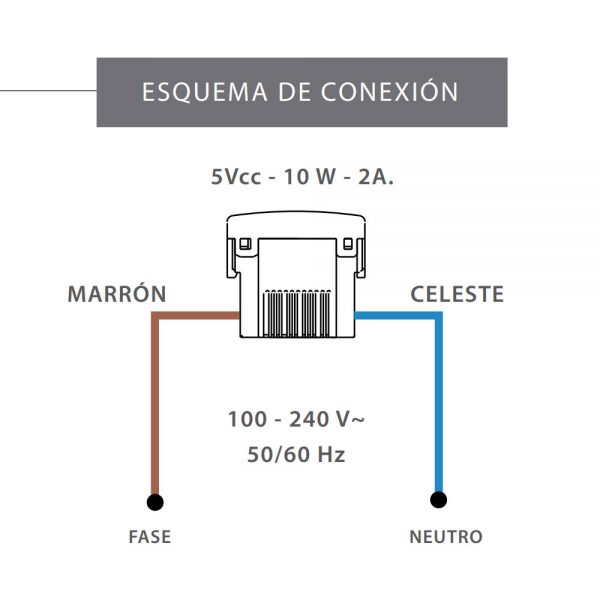 Esquema conexion cargador USB