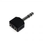 Adaptador audio macho 6.5 a 2 hembras 3.5