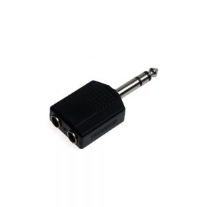 Adaptador audio macho 6.5 a 2 hembras 6.5