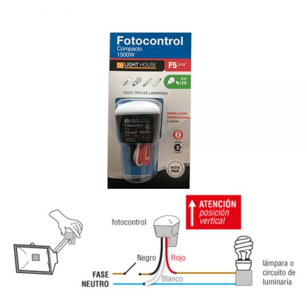 Fotocontrol light house F5 3 cables