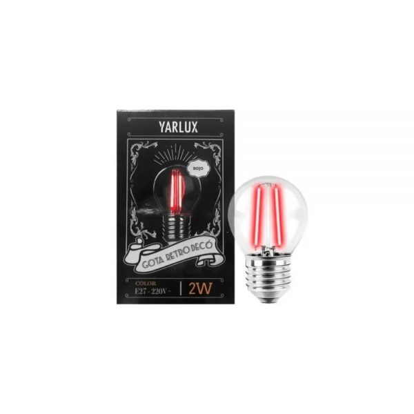 Lampara led gota Decorativa filamento roja