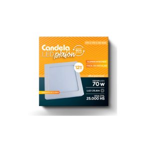 Plafón Led Candela Aplicar cuadrado 12w. Luz Cálida