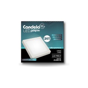 Plafón Led Candela Cuadrado Aplicar 24w. Luz Día