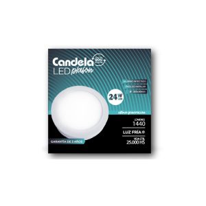 Plafón Led Candela Aplicar Redondo 24w. Luz Día