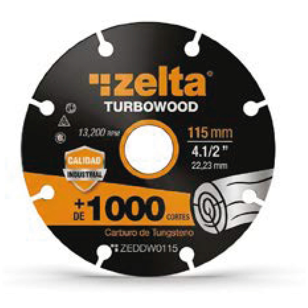 Discos de corte ZELTA para Madera 115mm.